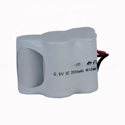 6v SC 2000mah NiCd High Temperature Rechargeable Battery Pack For 0.2C Discharge Rate