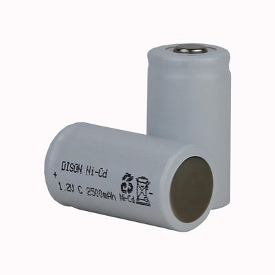 높은 온도 재충전 가능한 NI-Cd C 1.2V 2.5ah 비상 조명용 배터리 셀